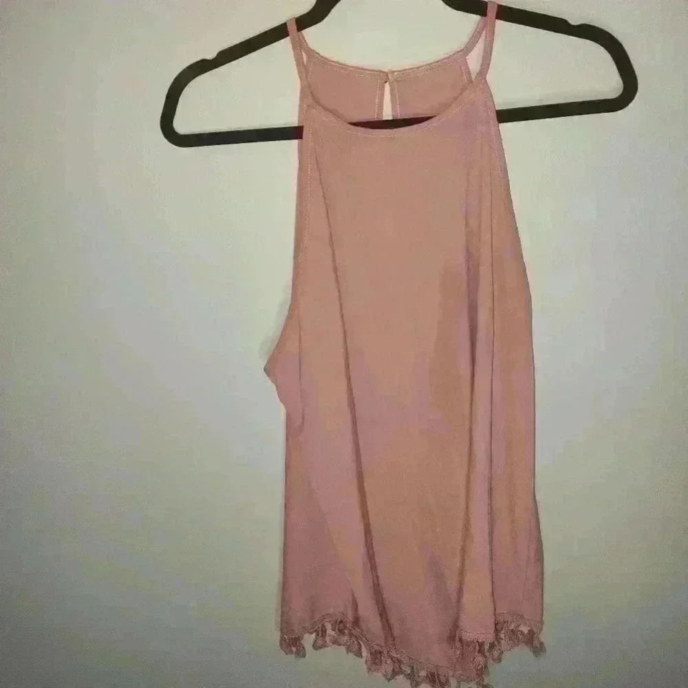 Shein plus size 1x pink tassel trim tank top